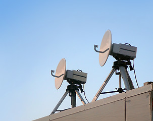 Image showing two satellite parabolic antenna