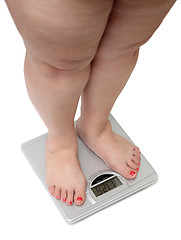 Image showing women legs with overweight