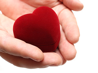 Image showing man's hands gifting heart on valentine day