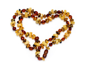 Image showing heart shape from amber necklace