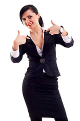 Image showing business woman pointing at her