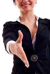 Image showing business woman welcoming