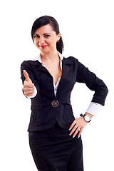 Image showing Business woman giving thumbs up