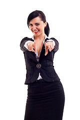 Image showing business woman pointing on you