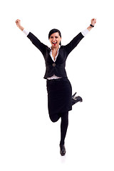Image showing  business woman celebrating success
