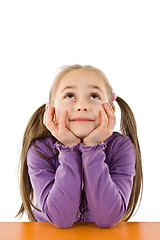 Image showing Thinking girl