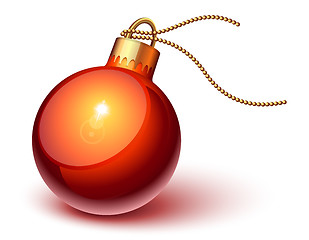 Image showing Shiny red christmas ornament