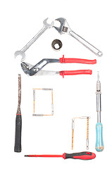 Image showing Conceptual photo with building tools