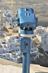 Image showing  viewing station over santorini greek island