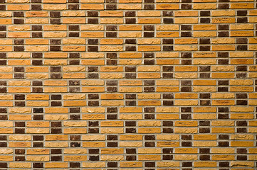 Image showing Yellow and brown brick wall