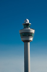 Image showing Airport tower against blue sky