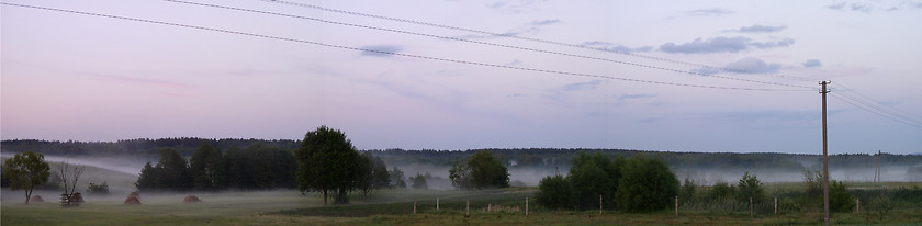 Image showing Rural Landscape with Fog