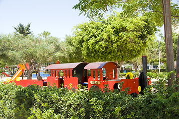 Image showing tourist children train park Limassol Cyprus