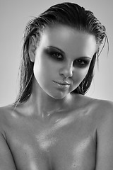 Image showing Beautiful model with Wet Hair