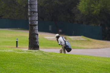 Image showing Walk to club house caddy