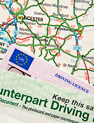 Image showing Driving Licence on Map