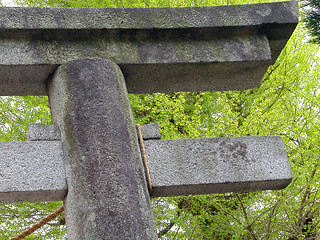 Image showing Japanese stone temple gate-detail