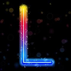 Image showing Alphabet Rainbow Lights  Glitter with Sparkles