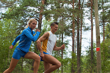 Image showing Sportsmen. The young man and the girl