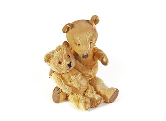 Image showing Two 1950 teddy bears