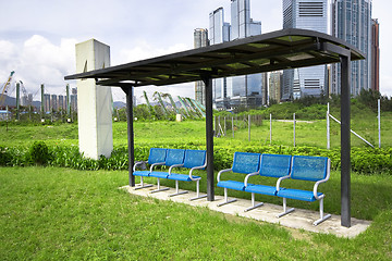 Image showing seat in the park in the city