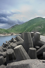 Image showing beautiful bay on the sea coast at summer 