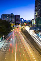 Image showing traffic in city at night 