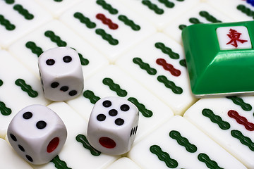 Image showing Mahjong - asian game with dices