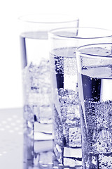 Image showing three glasses with cold water