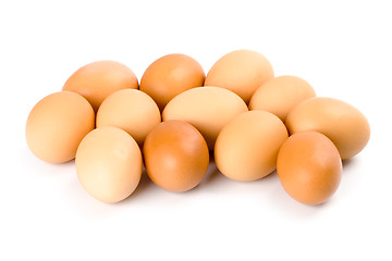 Image showing twelve brown eggs