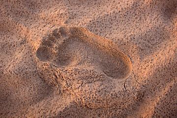 Image showing footprint in the sand