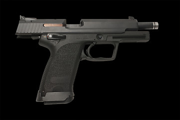 Image showing Large 9 mm pistol with breach open