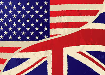 Image showing usa british grunge flag