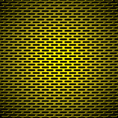 Image showing slot grill gold metal background