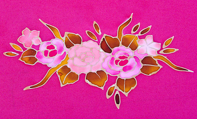 Image showing Batic Fabric Flower South of Thailand
