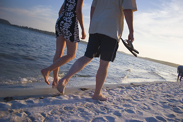 Image showing Low angle view of girl walking in Mozambique