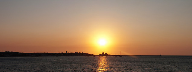 Image showing Seascape at sunset