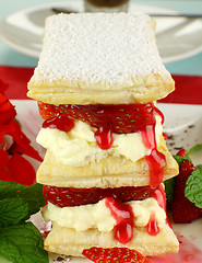 Image showing Strawberry Mille Feuille