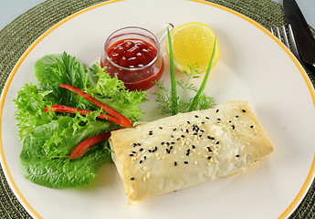 Image showing Carrot And Feta Filo Roll