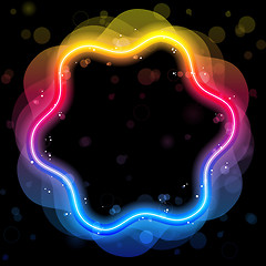 Image showing Rainbow Design Element Border with Sparkles and Swirls.