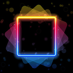 Image showing  Rainbow Square Border with Sparkles and Swirls.