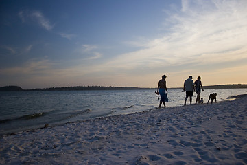 Image showing Evening family walk in Mozambique