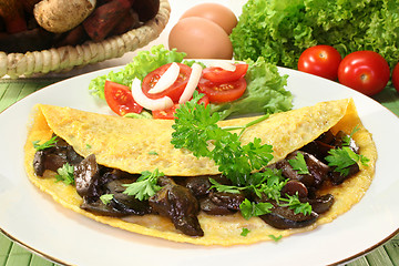 Image showing Mushroom omelet