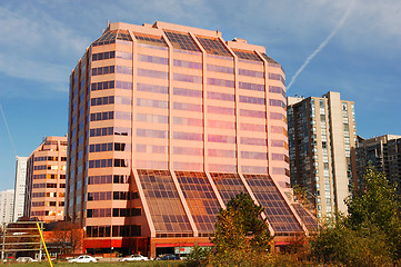 Image showing Modern pink high-rise.