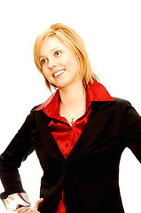 Image showing Smiling blond lady.