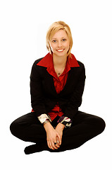 Image showing Sitting blond lady.