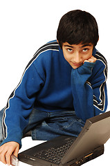 Image showing Boy whit computer.