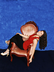 Image showing Young Lady in armchair.