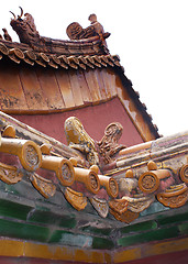 Image showing Beijing Forbidden City: detail of roof.