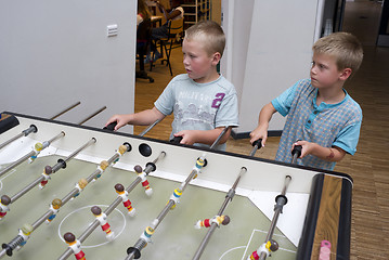Image showing Playing soccer game